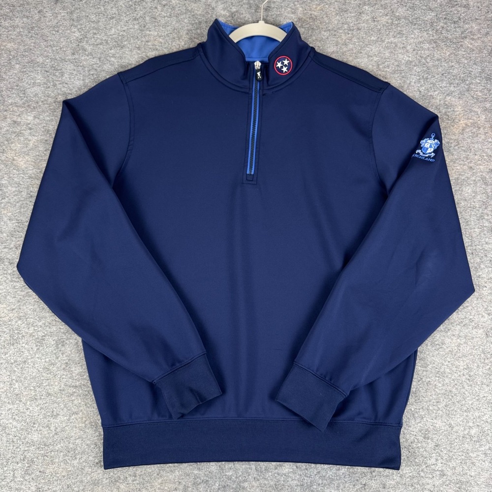 Fairway & Greene F&G Tech 1/4 Zip Pullover Richland CC TN Blue Mens Medium M *